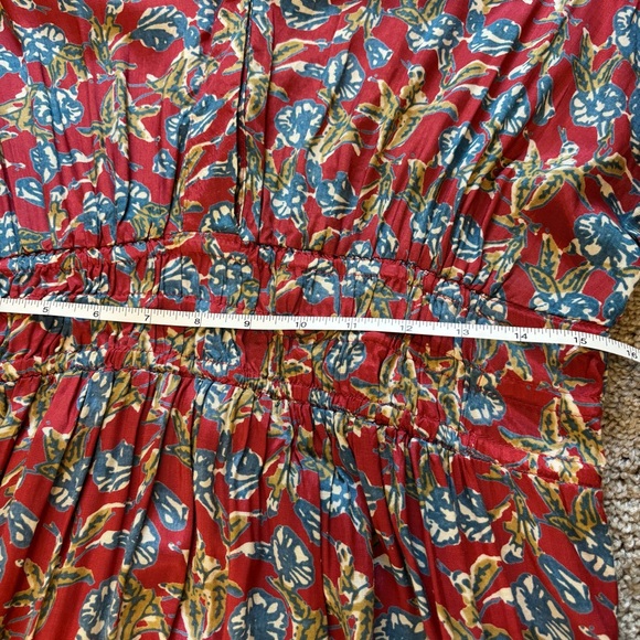 Natural Life Bella Red Blue Floral Maxi Dress Women’s Large Cottagecore Bohemian - Picture 12 of 14